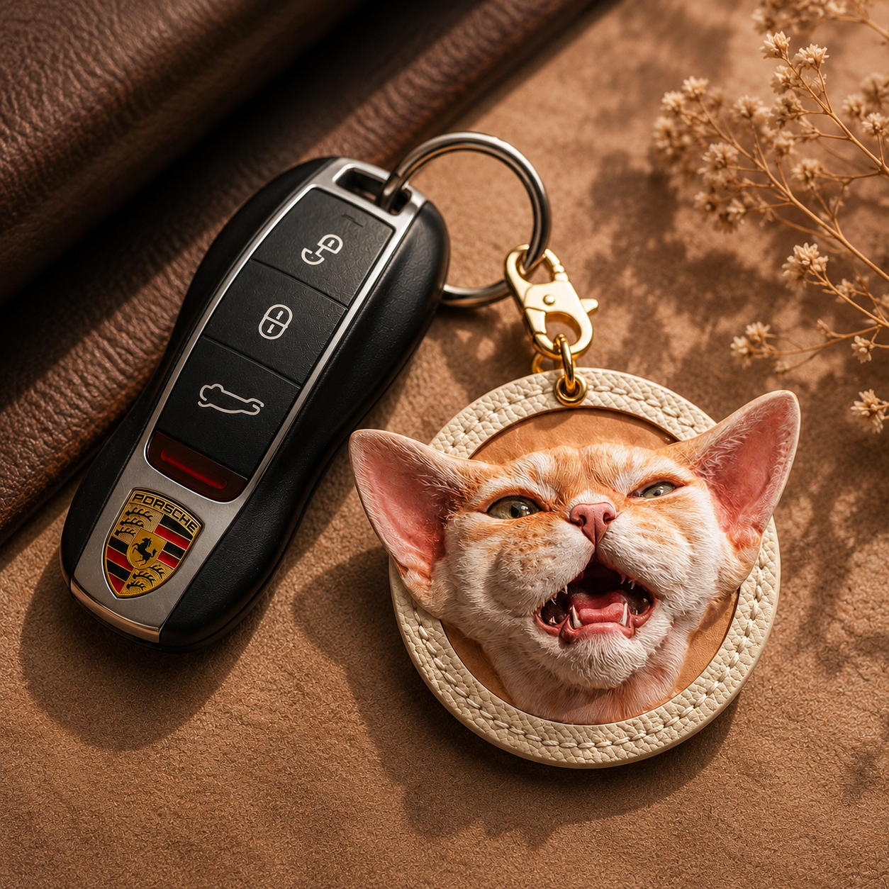 Handmade Leather Pet Keychain Handmade Leather Pet Keychain